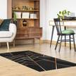 Tapis en vinyle Triangle noir et doré Vinyle / Polyester - 120 x 240 cm