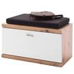 Garderobebank Nausta mat wit/balken-eikenhouten look