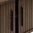 Mobile basso Maqueda MDF / Impiallacciatura in vero legno  / Acciaio - Effetto quercia scura - Effetto quercia scuro