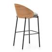 Chaises de bar Onelly - Lot de 2 Tissu / Placage de frêne et acier - Gris / Frêne et noir