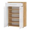 Garderobeset Aledo 2-delig hoogglans wit/Navarra eikenhouten look