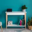 Wandtafel Mimo massief beukenhout/MDF - wit - Wit - Breedte: 85 cm