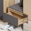 Compacte garderobe Kilden donkergrijs/eikenhouten look