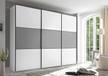 Zweefdeurkast Includo type B Wit/zilvergrijs - Breedte: 249 cm - Basic - Grijs