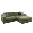 Ecksofa Dixwell mit Longchair Cordstoff Lizza: Olive - Longchair davorstehend rechts