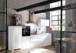 Premium Keukenblok PELU 320 cm hoogglans wit/Lanzelot eikenhouten look