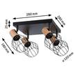 Plafondlamp Lanka 4 lichtbronnen verwerkt hout/aluminium - zwart