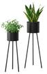 Pflanzständer Dalhem 2er Set Schwarz - Metall - 26 x 66 x 26 cm
