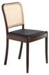 Chaise en simili cuir et rotin Marron - Noir - Rotin - Bois manufacturé - 48 x 84 x 50 cm