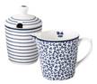 Geschenkset Milchkännchen und Zuckerdose Blau - Porzellan - Stein - 9 x 12 x 9 cm