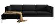Ecksofa Siri Links ohne SF Ecksofa Siri Schwarz Strukturstoff SAWANA - Glas Schwarz - Ottomane davorstehend links - Ecke davorstehend links