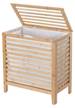 Wäschekorb HWC-B92 Braun - Weiß - Bambus - 51 x 61 x 31 cm