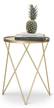 Runder Beistelltisch aus Glas Gold - Glas - Metall - 36 x 48 x 36 cm