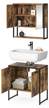 Salle de bain Fyrk vieux bois (2 élém.) Marron - En partie en bois massif - 60 x 60 x 33 cm