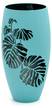 Vase en verre peint à la main 30 cm Bleu - Verre - 16 x 30 x 16 cm