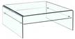 Table basse carrée verre trempé étagère Verre - 100 x 40 x 100 cm