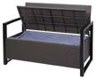 Poly-Rattan 2er Sitzbank HWC-F39 Hellgrau - Grau