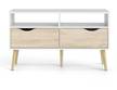 TV-Schrank mit zwei Schubladen Weiß - Holzwerkstoff - 40 x 58 x 99 cm