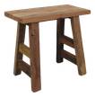 HSM Collection Tabouret Beige - Bois massif - 50 x 45 x 23 cm