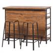 Bar Atelier Akazie teilmassiv / Metall - Akazie / Anthrazit