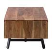 Tavolino Amla Acacia legno massello / metallo, acacia, antracite