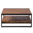 Couchtisch MANCHESTER 90 cm mit Ablage Akazie massiv / Metall