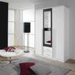 Armoire à portes battantes Krefeld Blanc alpin / Gris métallisé - 136 cm - 3 portes