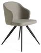 Chaise en tissu avec pieds en acier noir Noir - Gris - Textile - 48 x 82 x 57 cm
