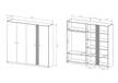 Drehtürenschrank DECO LED Beige - Grau - Holzwerkstoff - Kunststoff - 220 x 209 x 54 cm