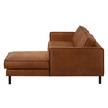 Ecksofa FORT DODGE Antiklederlook - Microfaser Yaka: Cognac - Longchair davorstehend rechts - Ohne Schlaffunktion