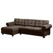 Ecksofa Marau microvezel - Bruin - Longchair vooraanzicht links