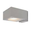 Energiespar-Außenwandleuchte Oblong 2-flammig - Silber Aluminium
