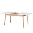 Uitschuifbare eettafel LINDHOLM deels massief eikenhout - Wit - 140 x 90 cm