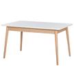 Uitschuifbare eettafel LINDHOLM deels massief eikenhout - Wit - 140 x 90 cm