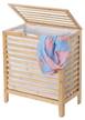 Wäschekorb HWC-B92 Braun - Weiß - Bambus - 51 x 61 x 31 cm