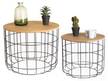 LIFA LIVING2er Set Beistelltisch aus Metall - Holz teilmassiv - 50 x 40 x 50 cm