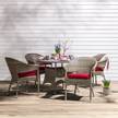 Gartenmöbelset Felice (5-teilig) Polyrattan Graublau/Polywood Hellgrau/Rot