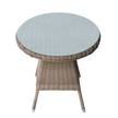 Gartentisch Villebon II Sicherheitsglas / Polyrattan - Braun