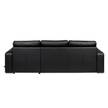 Divano angolare Gigilio con funzione letto - Similpelle nera Longchair montabile su entrambi i lati