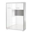 Highboard Kushiro II hoogglans wit/grijs - Glazendeur rechts
