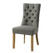 Gestoffeerde stoelen Waroona (2-delig) (2-delige set) - geweven stof/massief eikenhout - grijs/eikenhout