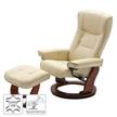 Relaxsessel Odenwald (mit Hocker) Echtleder Creme