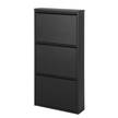 Scarpiera Cabinet Metallo nero Nero 3 sportelli a ribalta - Altezza: 103 cm