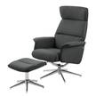 Fauteuil Dingle (met hocker) geweven stof - grijs