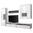 Parete attrezzata Kushiro I (5 pezzi) Bianco lucido/Grigio