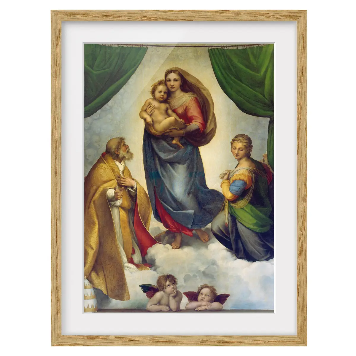 Die Sixtinische Madonna IV Wandbild | Mehrfarbig