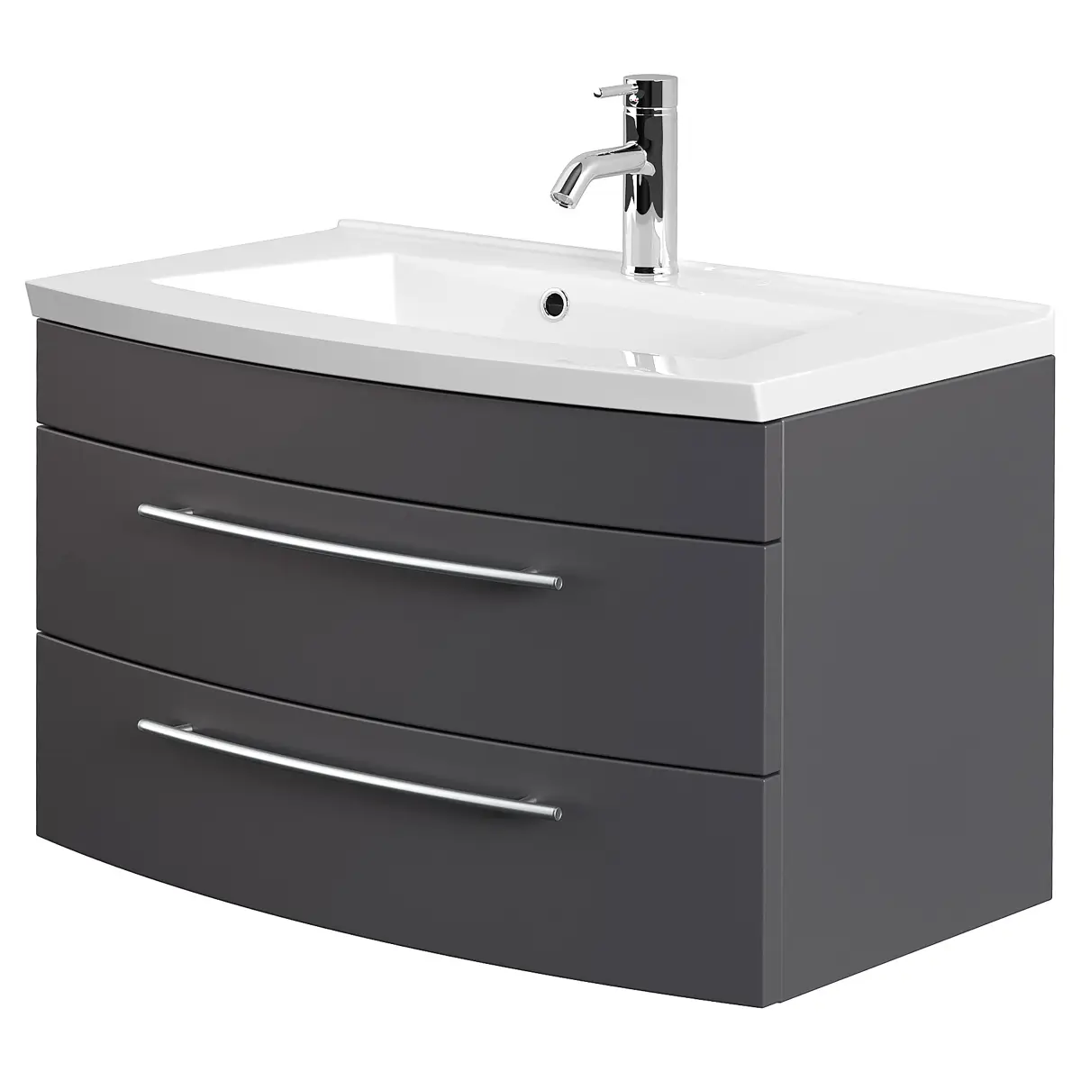 Waschtisch Luna 82cm Schwarz/Anthrazit | Schwarz