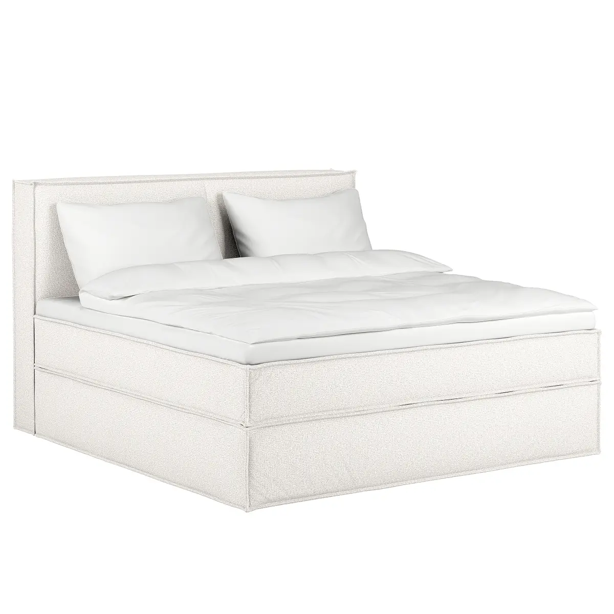 Premium Boxspringbett mit Kopfteil 200 x 200cm Strukturstoff