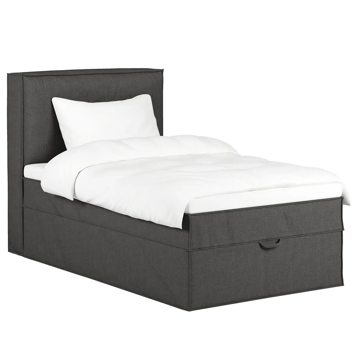 Boxspringeinzelbett 120 x 200cm Flachgewebe Grau H3 mit | Grau