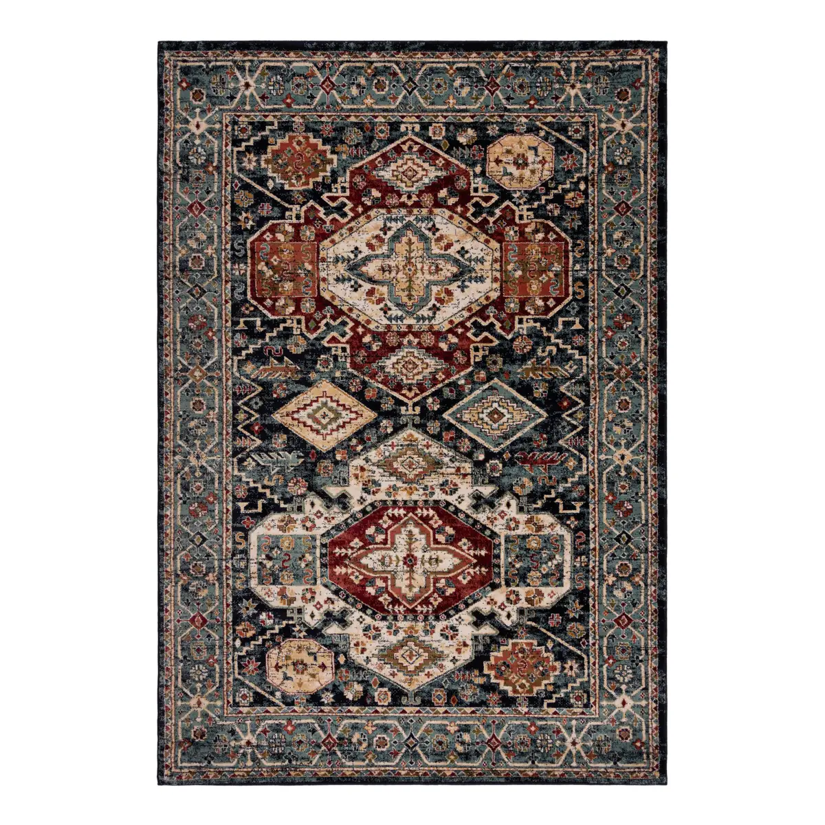 Kurzflorteppich Gillingham Blau/Blau 120 x 170cm Webstoff